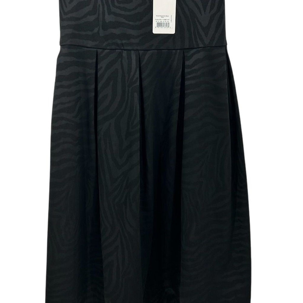 NEW Saint + Sofia Women's Plus 18W‎ Black Zebra Tonal Pleated Long Skirt - CJ